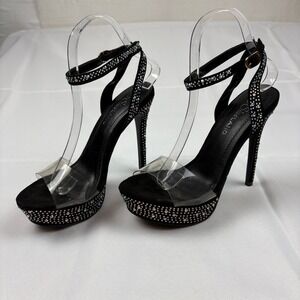 Shoeland Lascala Sz 7 Rhinestone Stilettos Glamorous Club‎ Party Formal Wedding